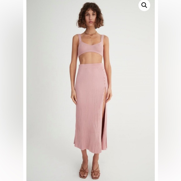 NWT Hansen and & Gretel ANOUK BRA designer ribbed knit crop top bralette pink - Picture 5 of 12